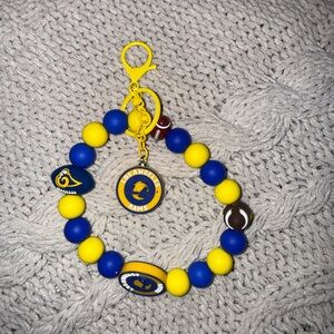 Los Angeles Rams Beaded Keychain Wristlet 💙💛🏈